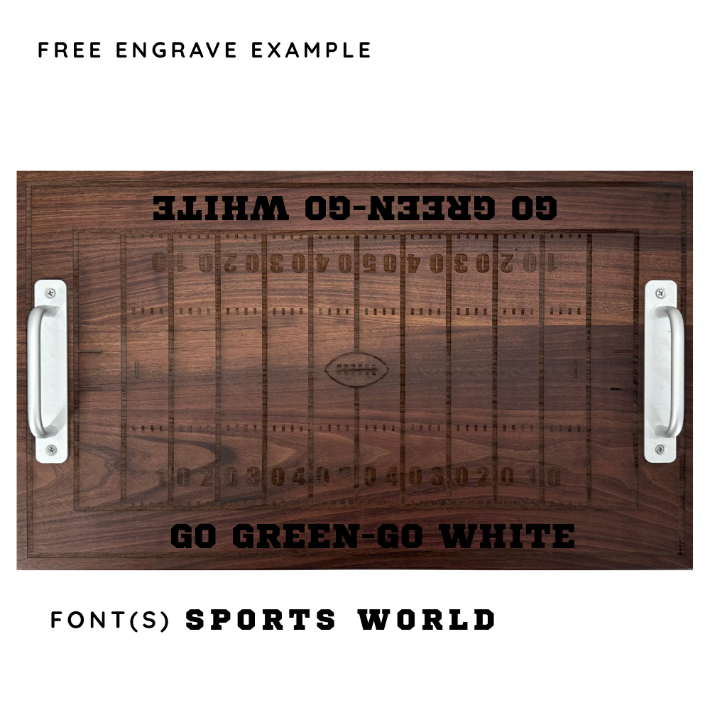 Walnut Football Field Charcuterie Board