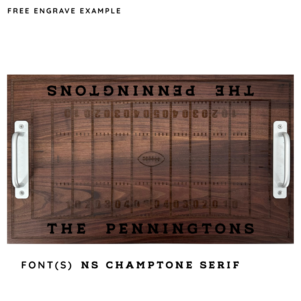 Walnut Football Field Charcuterie Board
