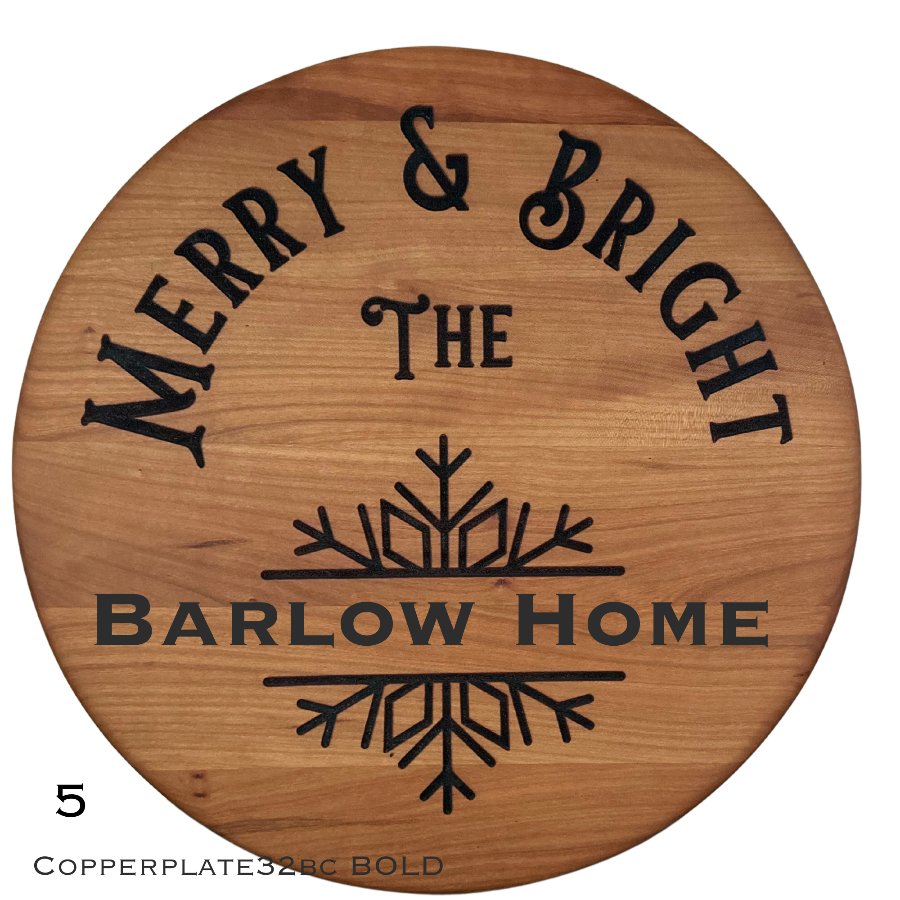 Merry & Bright Hardwood Cherry Tray