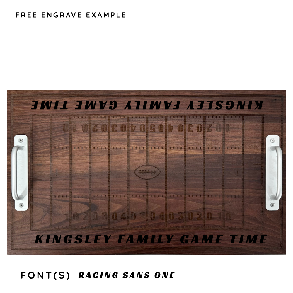 Walnut Football Field Charcuterie Board