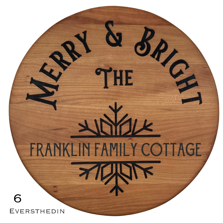 Merry & Bright Hardwood Cherry Tray