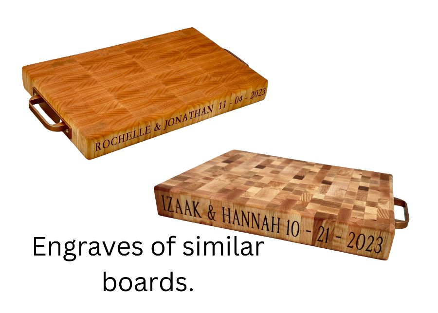 Solid Maple Cutting Block with Stainless Steel Handles