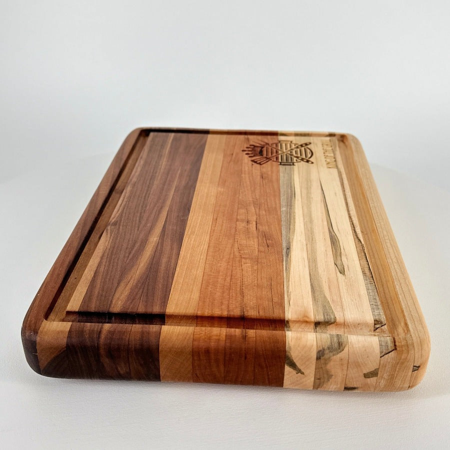 King of the Grill Walnut, Cherry, & Ambrosia Maple 15" Cutting Board