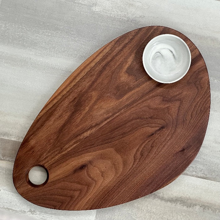 Organic Shaped Charcuterie in Solid Walnut