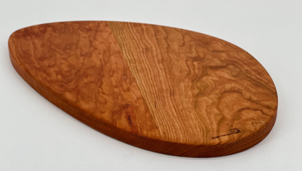 Asymmetrical Cherry Charcuterie Board With Dipping Bowl