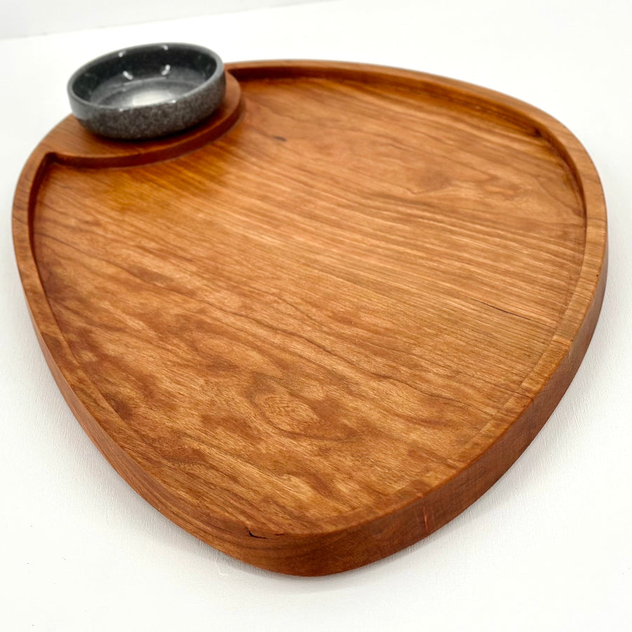 Asymmetrical Cherry Charcuterie Board With Dipping Bowl (Copy) (Copy)
