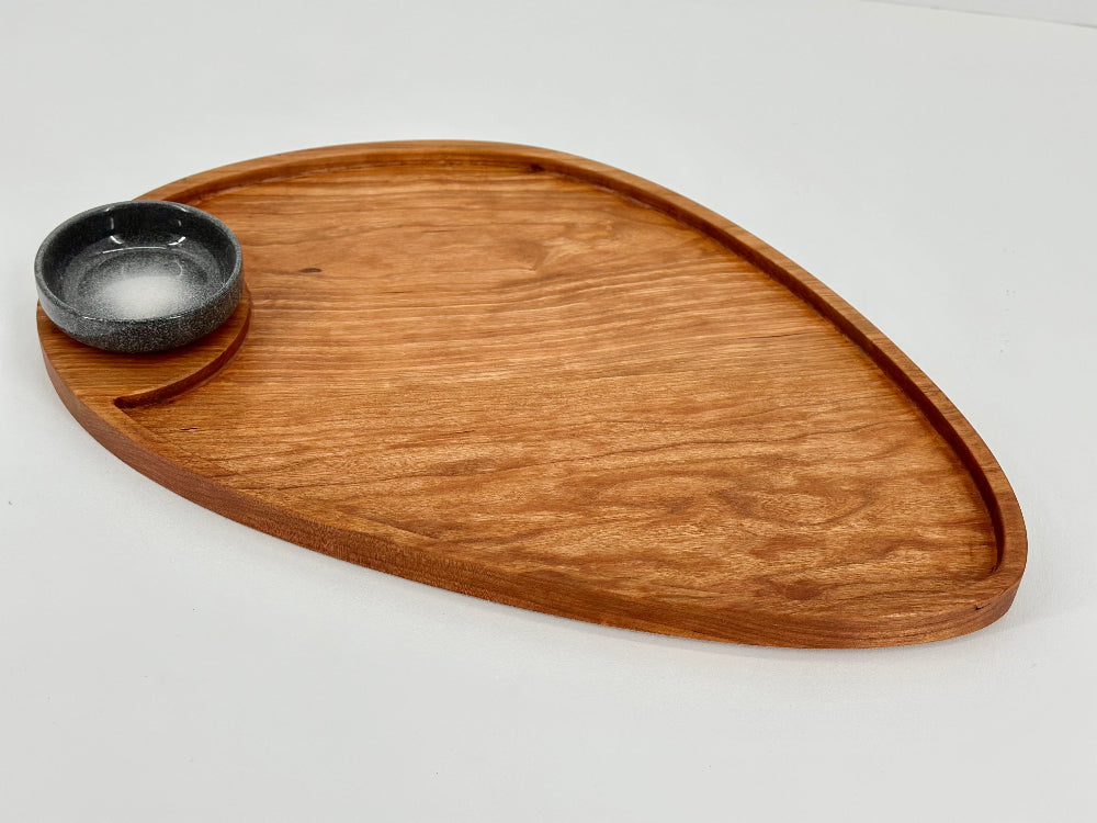 Asymmetrical Cherry Charcuterie Board With Dipping Bowl (Copy) (Copy)