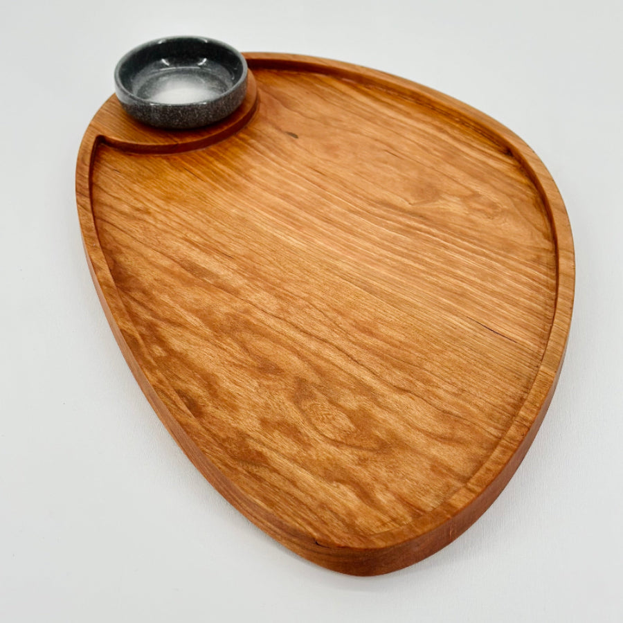 Asymmetrical Cherry Charcuterie Board With Dipping Bowl (Copy) (Copy)