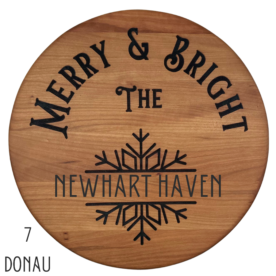 Merry & Bright Hardwood Cherry Tray