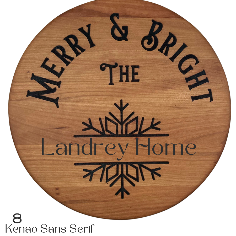 Merry & Bright Hardwood Cherry Tray