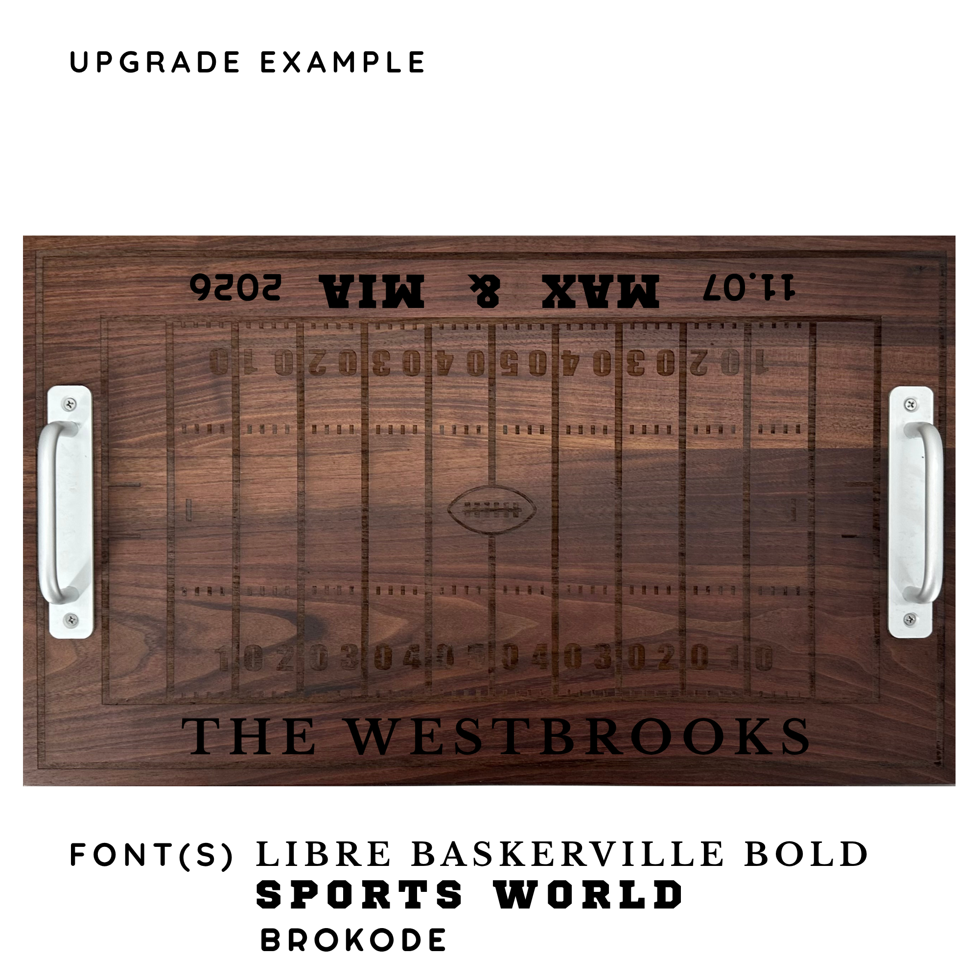 Walnut Football Field Charcuterie Board